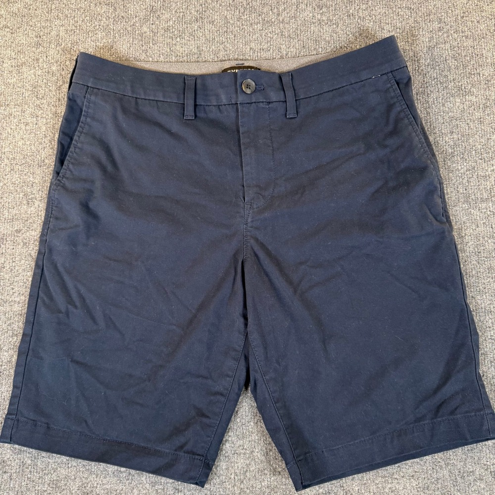 Express Mens Slim Fit Chino Shorts Navy Blue Size 32 10 Inch Inseam #3888